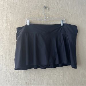 Womens Plus Size Swim Skirtini Kona Sol™ Black Size 24W 26W Skirt Bottom 3x 4x